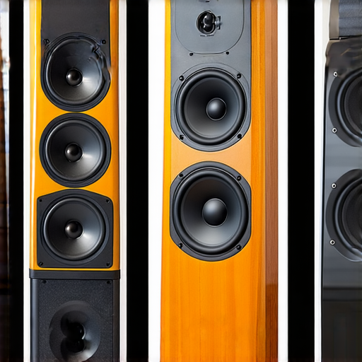 音響箱選擇與搭配技巧，提升音質享受的應用示例，展示不同型號音響箱及其搭配設備的特寫圖，強調音質與設計的協調，適合音樂愛好者參考。