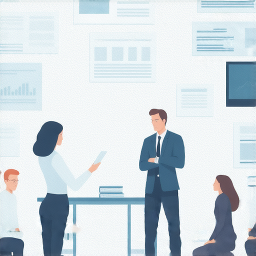 提升商業英語能力的必修課程與學習推薦的圖片，展示學習資源和教材，強調提升商務英語技巧的必要性，背景中有上課情境和專業人士討論，適合各類學習者。