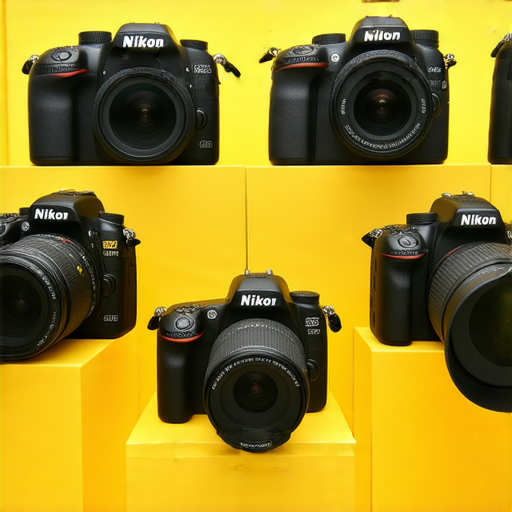 香港Nikon相機展示，包含多款型號與價格標籤，旁邊有購買攻略與保養建議，提供攝影愛好者參考，讓用戶了解最新相機優惠與維護知識。
