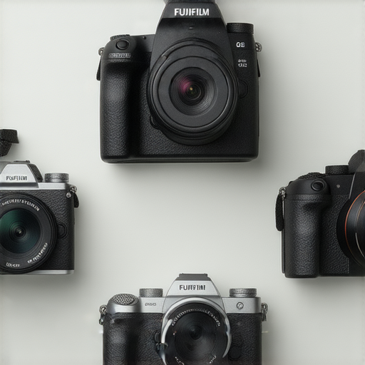 探索Fujifilm相機推薦即影即有的入門與高階選擇，展示不同型號Fujifilm相機的外觀，配合迷人的拍攝場景，突顯即影即有的特點和效果，適合各類攝影愛好者使用。