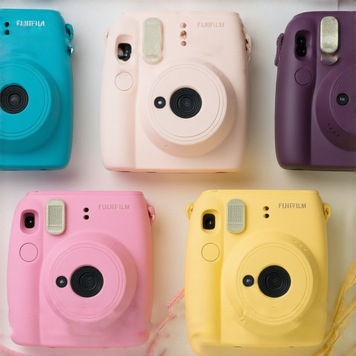 Fujifilm即影即有相機的多款型號展示，包含不同顏色與設計，適合新手入門的推薦選擇，展現攝影樂趣與創意。