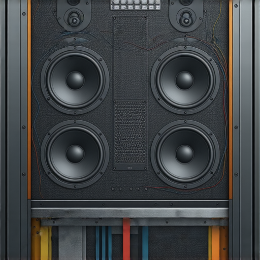音響箱的內部結構與設計示意圖，展示專業音響服務的細節，讓音樂體驗提升到新高度，了解你不知道的音響箱秘密，增加視覺吸引力和音質享受。