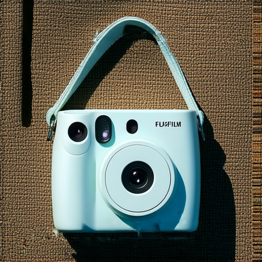 Fujifilm即影即有相機展示在戶外，捕捉精彩瞬間的攝影旅程，強調色彩鮮豔的影像效果和便捷的操作方式，適合喜愛即時攝影的使用者。