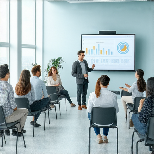 提升商業及商務英語能力的課程優勢圖，展現學習者自信交流的場景，配合專業教材和導師，幫助提升商業表達和會議技能，找到適合的課程，讓您在職場中更出色。