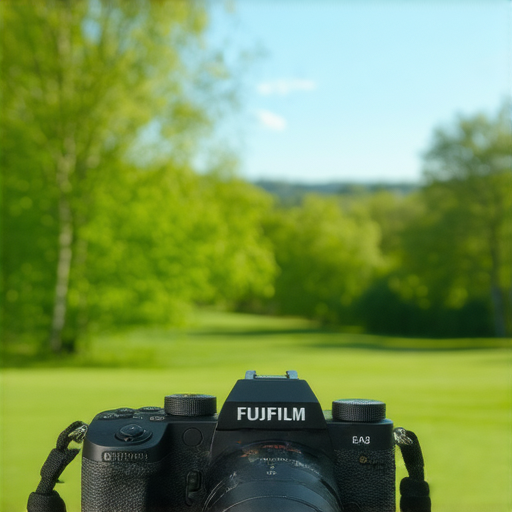 Fujifilm相機系列展示了一款專業級相機，背景為美麗的自然風景，強調探索即影即有的攝影魅力，鼓勵攝影愛好者享受精彩的攝影之旅。