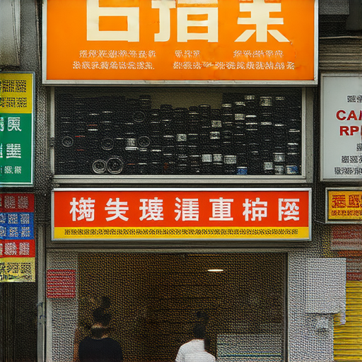 香港相機維修指南中的深水埗、旺角及屯門相機維修店外觀，展示多家專業維修店，以及顧客進出情景，強調本地相機維修服務的選擇與推薦。