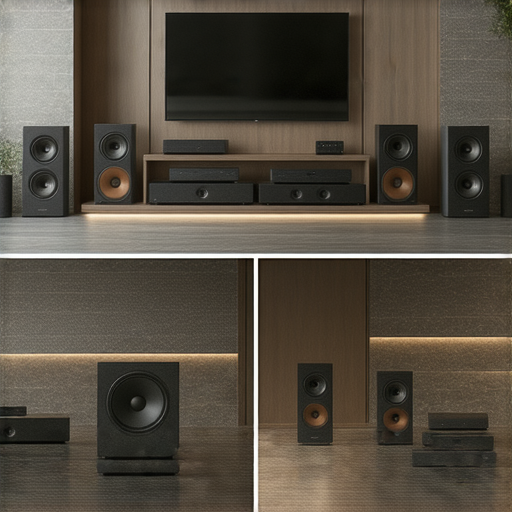 選擇適合的音響箱可提升家庭娛樂體驗，圖片展示各類音響箱的配置與使用場景，強調音質與環境的和諧搭配，讓家庭影院更具臨場感。