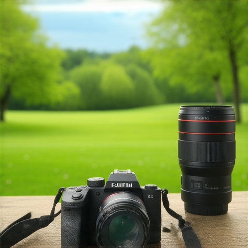 即影即有Fujifilm相機擺放在桌上，旁邊有攝影新手使用的拍攝工具，背景有自然風景，顯示其作為攝影新手最佳夥伴的特點，強調探索拍攝祕訣及專業服務的重要性。