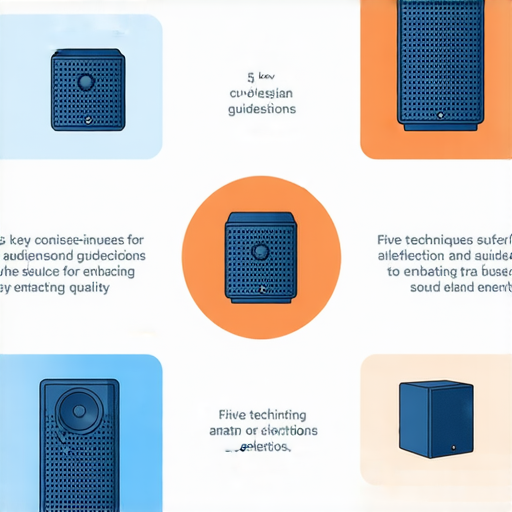 提升音響箱音質的五大關鍵技巧與選擇指南的視覺內容，展示音響箱的配置與選擇，突出音質改善的方法與建議，包含視覺化的圖表和範例。