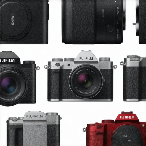 Fujifilm相機展示特寫，展現不同機型的外觀設計與功能亮點，吸引攝影愛好者探索高畫質即影即有的攝影魅力，適合選擇相機的參考。