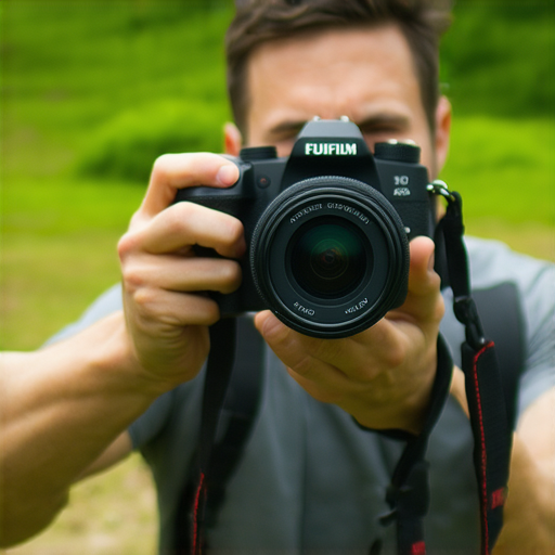 探索Fujifilm的魅力，包括即影即有相機和專業相機，展示攝影師在戶外拍攝的場景，突顯Fujifilm產品的品質與創意。