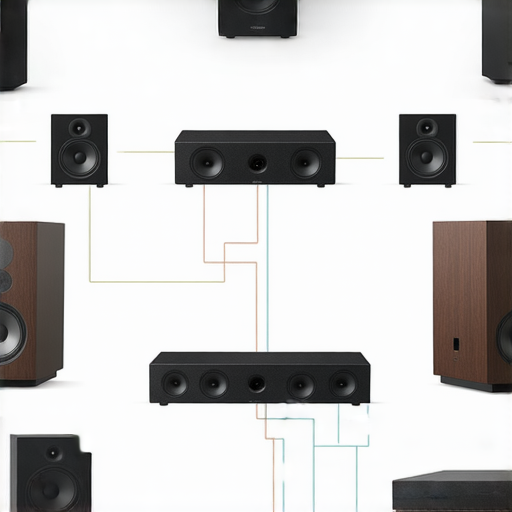 提升音質的秘密武器音響箱選擇與使用指南，展示不同類型音響箱的佈局與連接方式，強調音響箱在音質提升中的關鍵角色，適合音響愛好者和專業人士參考。