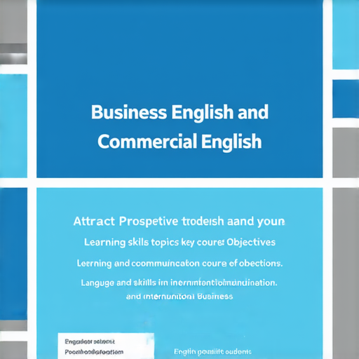 提升職場競爭力的商業英語與商務英語課程介紹圖，展示課程內容、學習目標與實用技巧，幫助學員在國際商業環境中提升語言能力與溝通技巧。