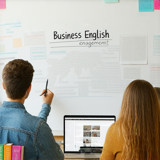 提升商業英語能力的最佳選擇，圖中展示商務英語課程的學習資源與活動，強調互動教學與實用練習，幫助學員提高口語與聽力技巧，適合各種職場需求。