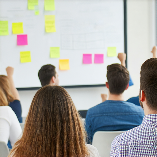 提升商業英語課程能力的學員在互動式課堂中專注學習，展示自信言談，幫助他們在商務英語課程中脫穎而出，加強職場競爭力。