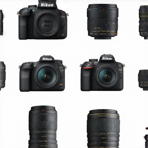 香港Nikon相機及鏡頭展示，涵蓋不同型號及價位，並提供購買指南與保養技巧的視覺呈現，幫助攝影愛好者選擇適合的裝備。