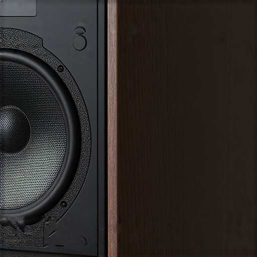 專業音響箱的近景，展現精緻的設計和高品質材料，強調其在音樂聆聽體驗中的重要性，讓音樂重現原音，提升聆聽享受。