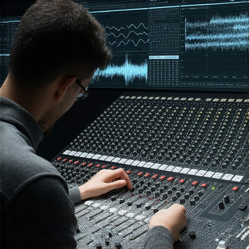 音響箱專業調整服務，提升音樂體驗，顯示調整過程的音響設備與專業工程師，彰顯音質提升的細節與效果。