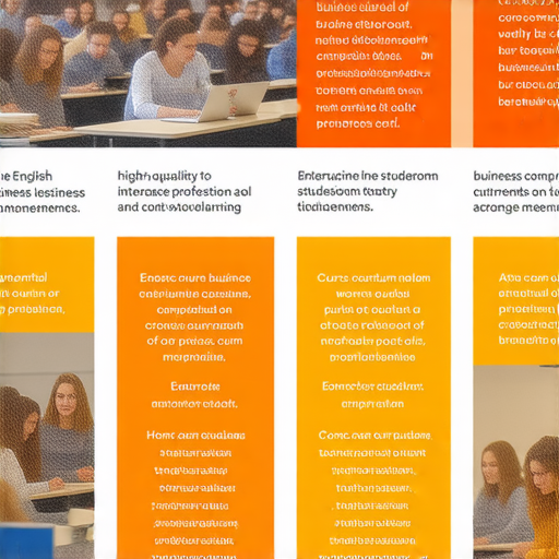 提升商業英語能力的最佳選擇商務英語課程介紹圖片，展示課程內容、學習環境及學員互動，強調商業英語學習提升專業技能和職場競爭力的重要性。