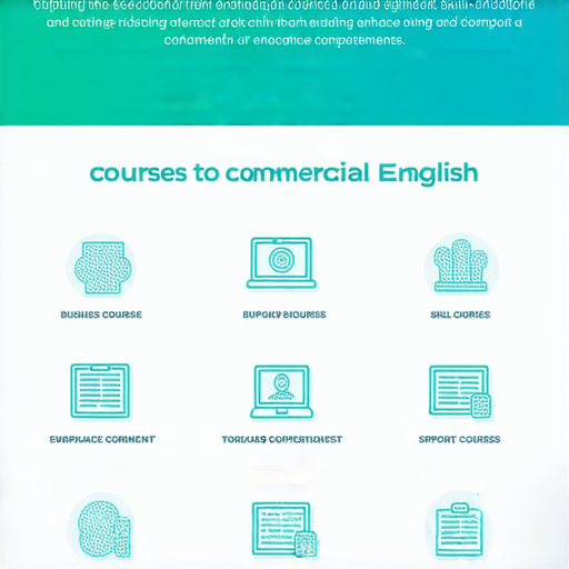 提升職場競爭力的商業英語與商務英語課程選擇指南，圖中展示不同課程類型和內容，幫助學習者提升專業技能，增強職場能力，適合各行業人士，為職業發展提供支持。