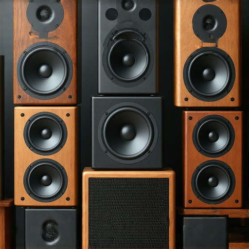 提升音質的秘密武器，音響箱選擇技巧分享，展示不同類型音響箱，顏色多樣，適合各種音樂風格，幫助用戶找到最佳音響解決方案，享受優質視聽體驗。