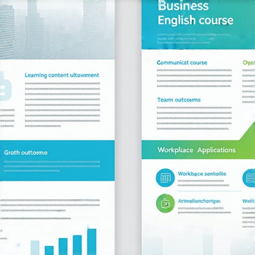 提升職場競爭力的商業英語課程與商務英語課程解析，圖示展示課程內容、學習成果及職場應用，適合希望增強英語能力的專業人士和企業員工。