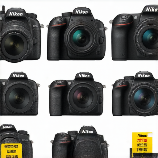 香港Nikon相機隱藏優惠的圖片，展示多款相機、鏡頭和電池，並附上折扣標籤，強調購買技巧和優惠資訊，吸引攝影愛好者探索最佳購買選擇。