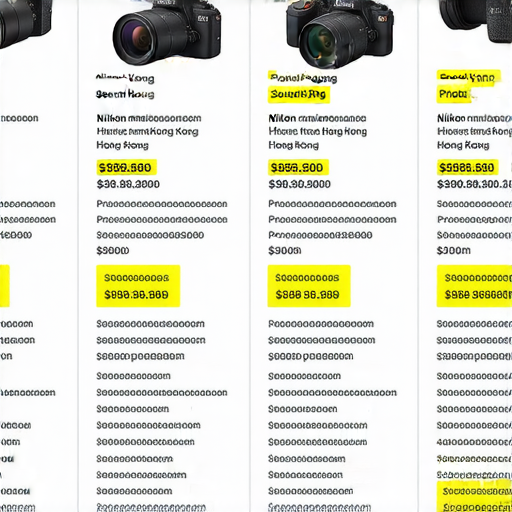 香港Nikon相機最新價格曝光，圖片展示Nikon相機型號及價格標籤，並強調最佳購買地點及專業保養服務的資訊，讓攝影愛好者輕鬆選擇適合的產品。