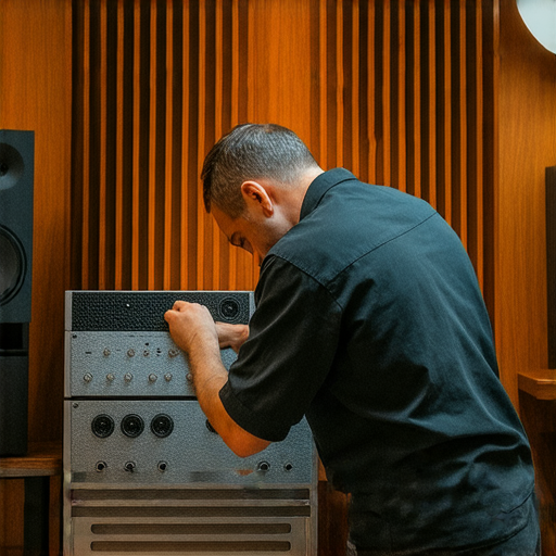 揭開音響箱的秘密，專業技術人員正在檢查音響設備，探索完美音質的服務，創造卓越的音樂體驗，讓你更深入了解音響技術。