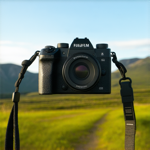 Fujifilm相機展示在自然美景中，攝影師正專心拍攝，展現探索即影即有的攝影魅力，適合愛好者啟動攝影新旅程，捕捉每個瞬間的美麗。