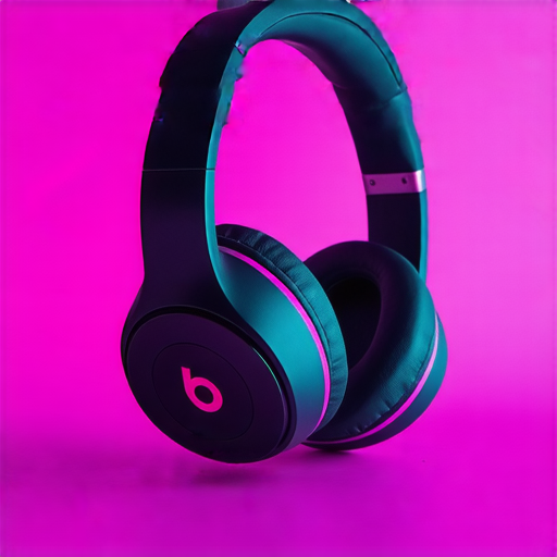 Beats耳機展示在時尚背景中，突顯其獨特設計與高音質，代表音樂與時尚的完美結合，吸引音樂愛好者及潮流追隨者的目光。