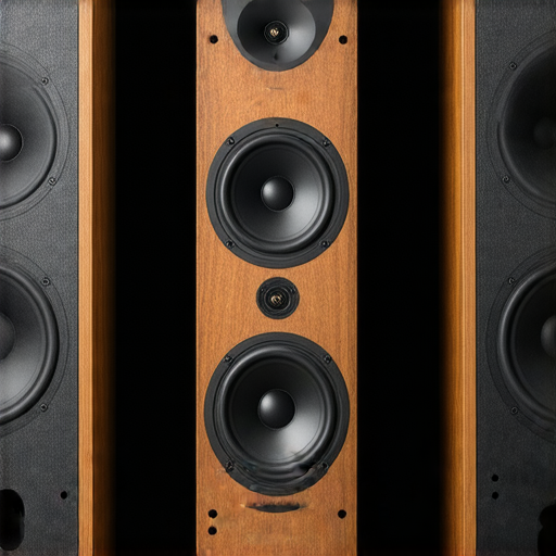 音響箱設計的細節特寫，展示不同音響箱的結構與材質，強調其音質、設計原則與選擇技巧，豐富音樂體驗，專業服務的推薦。