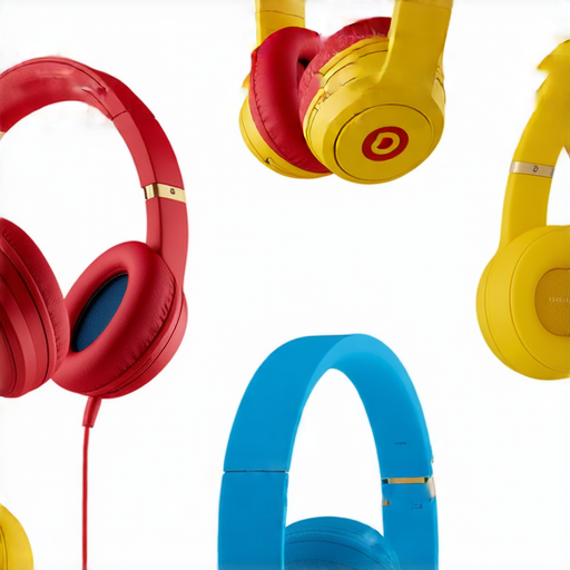 耐聽音質與時尚設計兼具的Beats耳機系列展示，耳機款式多樣且色彩鮮豔，突顯現代感與潮流風格，同時打造出卓越的音質體驗，適合時尚音樂愛好者使用。