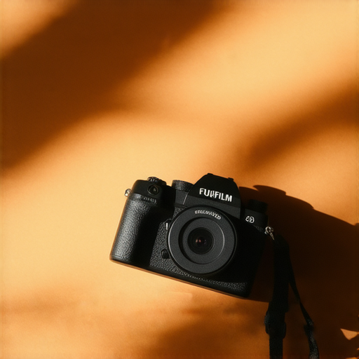 Fujifilm相機在陽光下擺放，展示其獨特設計與功能，吸引攝影愛好者探索即影即有的魅力，捕捉生活中的每一刻，彰顯攝影的藝術與創造力。