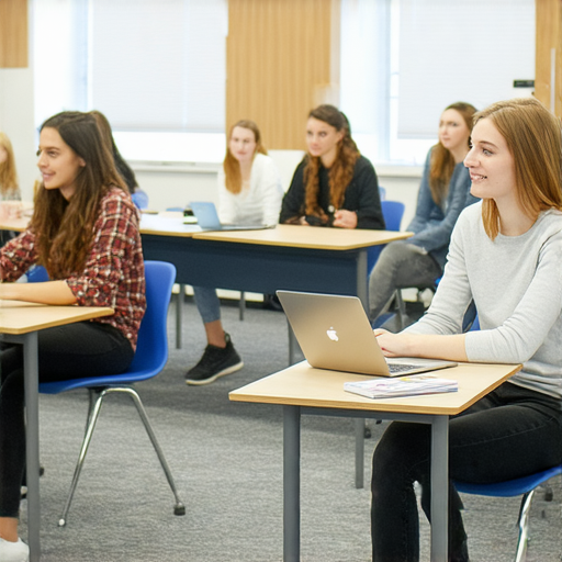 提升商業英語能力的課程推薦，展示學員在課堂上積極互動與練習商務英語，教學環境專業且友好，教材涵蓋實用商務溝通技巧，適合不同程度的學員。