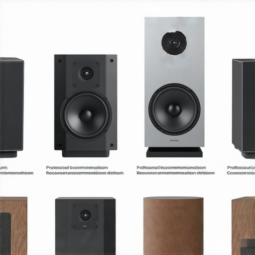 音響箱展示，強調各種型號和特點，具專業建議的標籤，適合選擇理想音響箱以提升音樂沉浸感，展現設計與功能的完美結合。