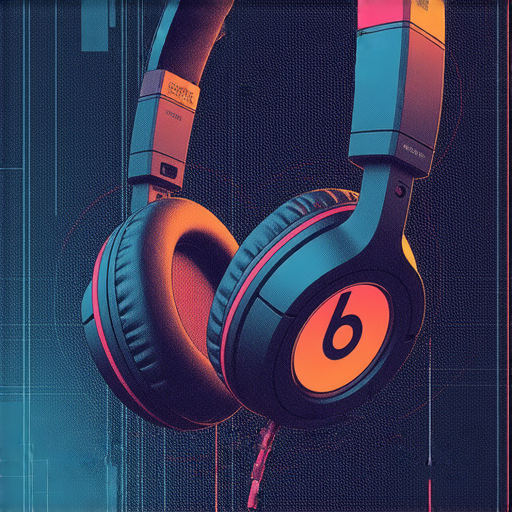 Beats 耳機的內部結構和技術展示，強調音質提升的秘訣與專業服務，背景為高科技音響設備，適合音樂愛好者了解耳機背後的故事與音效細節。