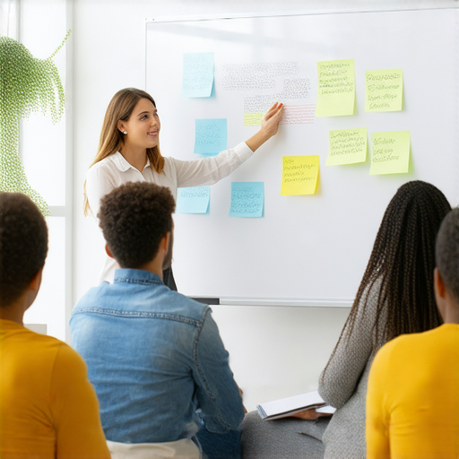 提升職場競爭力的商業英語課程與商務英語課程介紹，展示學員互動學習的場景，老師輔導學員，教材及筆記本清晰可見，強調提升英語能力與職場表現的重要性。