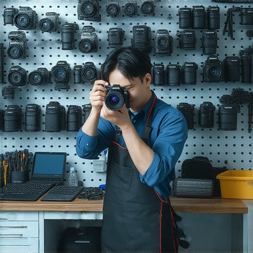深水埗與旺角相機維修服務專業技術，數碼相機維修過程，修復工具展示，維修人員專注於提升相機性能，為用戶帶來高效的重生體驗。