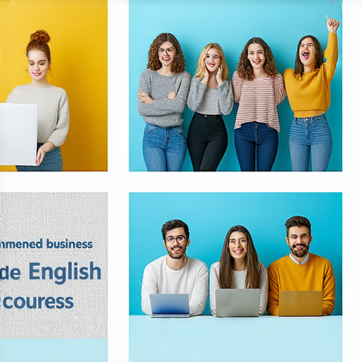 商務英語課程推薦與學習策略圖片，展示提升商業英語能力的有效方法，例如專業教材、線上課程和互動學習，幫助學生在職場中自信表達和交流。