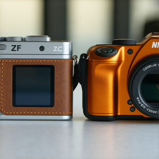 Nikon ZFC與Coolpix W300並排展示，展現其獨特設計與拍攝功能，攝影愛好者體驗極致拍攝，探索專業服務的完美選擇。