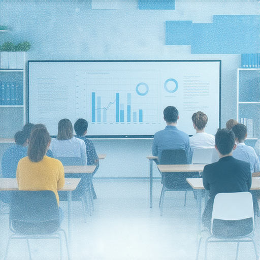 提升職場競爭力的商業英語課程海報，展示學生在課堂上學習的情境，強調商務英語的實用性與重要性，適合希望提升英語能力的專業人士。