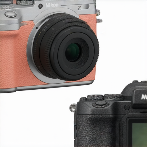 尼康Z fc相機與Coolpix W300的外觀展示，突顯新科技設計，呈現相機特徵及功能，吸引攝影愛好者探索最新產品，了解尼康創新技術。