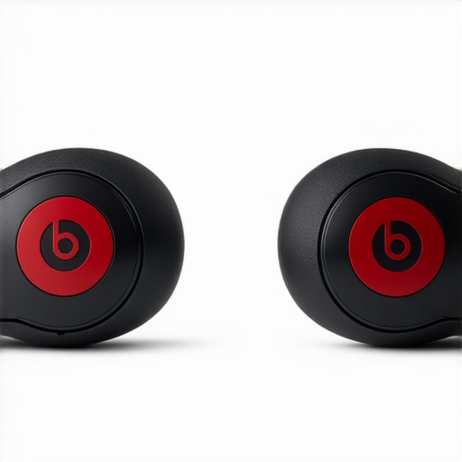 Beats耳機展示，突顯高品質音質和獨特設計，吸引音樂愛好者的目光，並強調其專業服務，讓使用者體驗音樂的新境界。