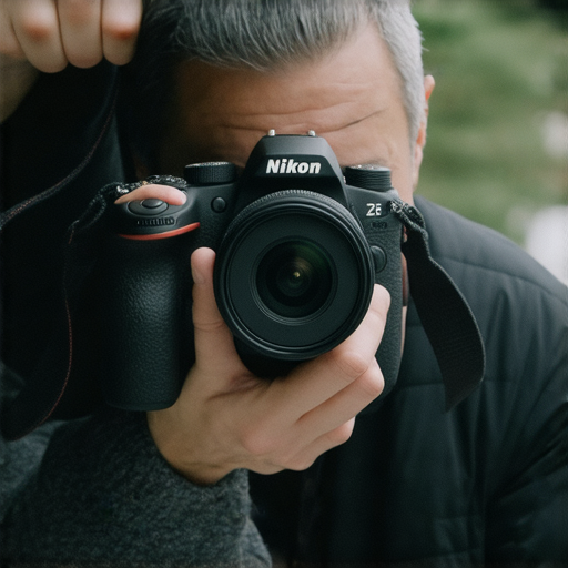 尼康全新影像世界 Z fc、W300及其他機型展示，重塑攝影風格與技術。圖中攝影師使用尼康相機捕捉美麗瞬間，彰顯專業服務。