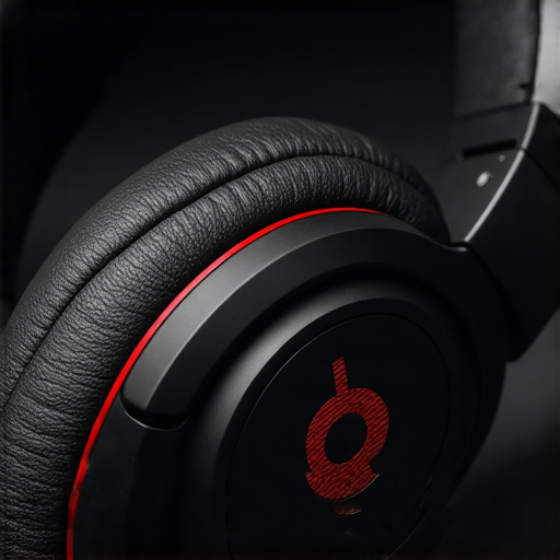 Beats耳機特寫，展現其時尚設計與精湛工藝，耳機在音質與風格上達到完美結合，吸引熱愛音樂的用戶，立即體驗專業音響服務。