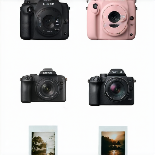 Fujifilm相機即影即有與菲林相機推薦技巧，展示不同型號相機及其拍攝功能，色彩鮮豔的照片作品，揭示如何根據需求選擇合適的攝影設備。