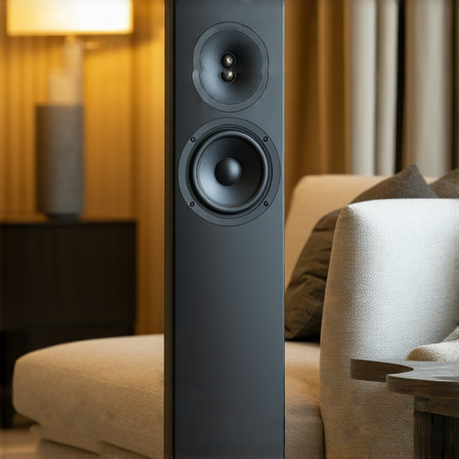 提升音質享受的最佳選擇，展示高品質音響箱，強調其設計與音效魅力，搭配現代家居擺設，讓音樂體驗更臻完美，適合音樂愛好者及影音發燒友。