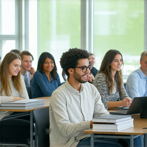提升職場競爭力的商業英語課程與商務英語課程介紹，展示學習環境與教材，學生專注於提升語言能力與商務技巧，助力職場發展與國際交流。
