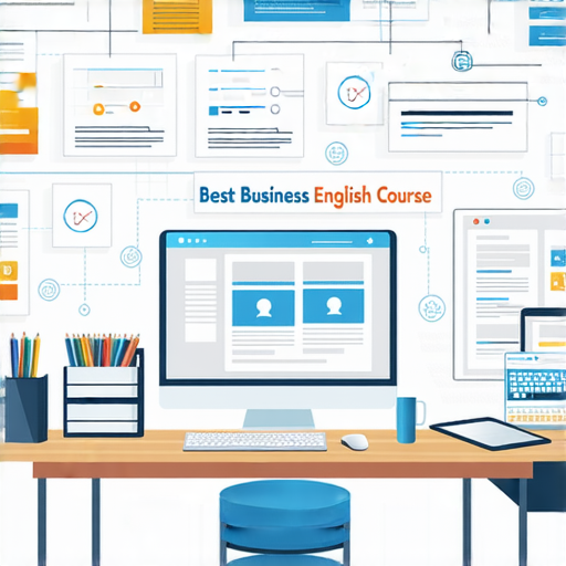 提升商業英語能力的最佳商務英語課程推薦，圖片展示各種課程內容，如在線教學、學習素材和互動活動，幫助學員提高商業英語交流技巧，增強職場競爭力。